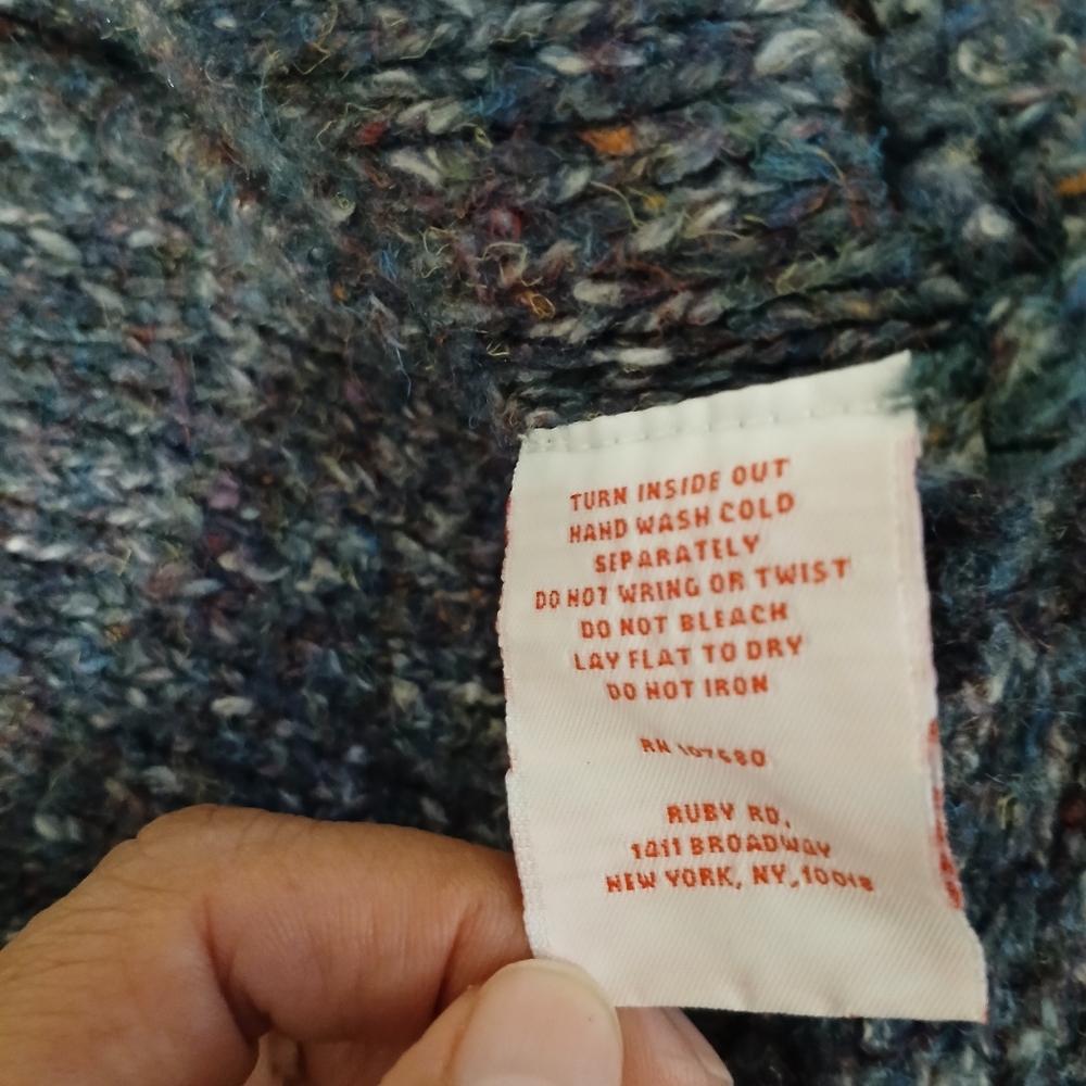 Ruby Rd. Gray Women's Sweater Sz L Open Front Chu… - image 4